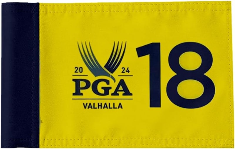 2BUT 2024 PGA Valhalla Golf Pin Flag Practic Putting Green Golf Flag For Backyard Garden Double-Sewn 600D Nylon Miniature Pin Flag Regulation Tube Flag(Yellow 8"x6") - Image 1